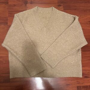 Women’s Tan V-Neck Sweater